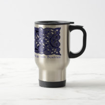 Celtic Mug, Knotwork Hounds Design