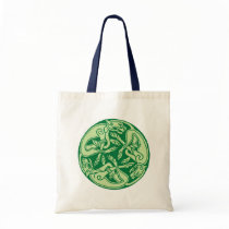 Celtic pattern with dogs - green tasche