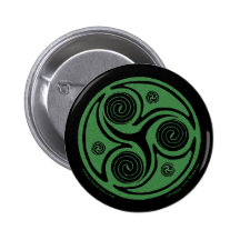 Celtic Pins and Buttons, Irish Triskel Spiral #2