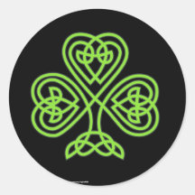 Celtic Shamrock Round Sticker