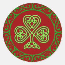 Celtic Shamrock Round Stickers