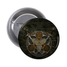 Celtic Shield and Swords Button