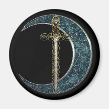 Celtic Sword and Moon Magnet