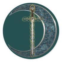 Celtic Sword and Moon Sticker