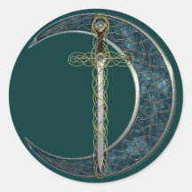 Celtic Sword and Moon Sticker