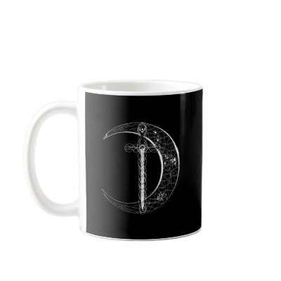 Celtic Sword and Moon (white) Mug by packratgraphics