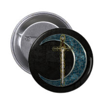 Celtic Sword and Moon with Grunge Wall Buttons