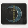 Celtic Sword and Moon with Grunge Wall Mouse Pad