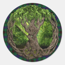 Celtic Tree Of Life And Clan Davidson Tartan Stickers