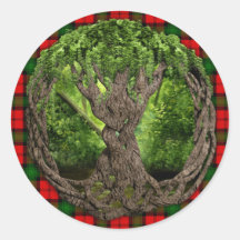 Celtic Tree Of Life And Clan Kerr Tartan Sticker