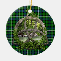 Celtic Trinity Knot And Clan Graham Tartan Christmas Tree Ornaments