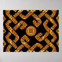 Celtic Weave Tiger Pattern Print