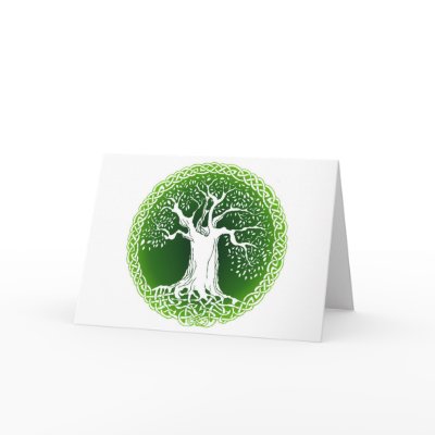 Celtic Wisdom Tree Greeting Cards by IceFaerie