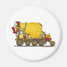 Cement Mixer Front Discharge Truck Construction Ma Fridge Magnet