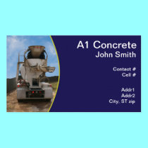 Cement Truck at construction site business cards