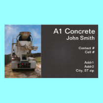 Cement Truck at construction site business cards