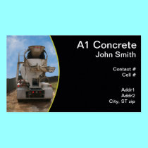 Cement Truck at construction site business cards