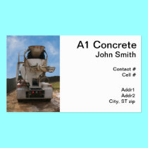 Cement Truck at construction site business cards