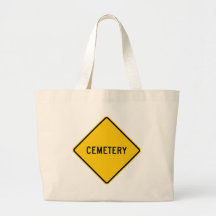 Cemetery Highway Sign Tote Bags