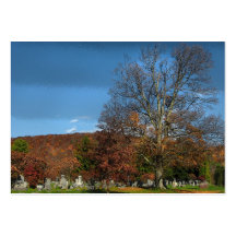 Cemetery in Autumn ATC Business Card