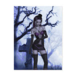 Cemetery Lolita Goth Fantasy Signed Mini Print Post Cards
