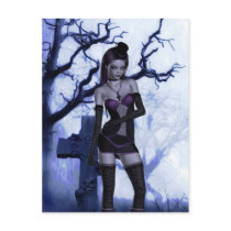 Cemetery Lolita Goth Fantasy Signed Mini Print