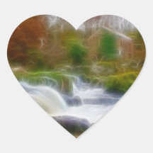 Cenarth Falls Heart Stickers