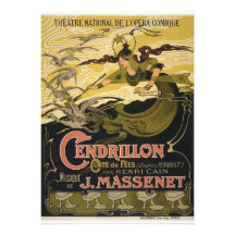 Cendrillon de Jules Massenet d'affiche d'Emile Ber Invitations