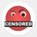 Censored Smiley Round Stickers
