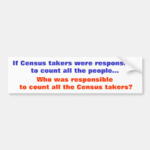 Census Humour Bumper Stickers