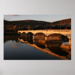 Centerway bridge at sunset posters
