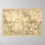 Central Africa 1885 Antique Map by Chavanne Posters