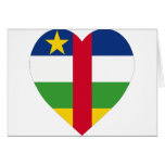 Central African Republic Flag Heart Cards