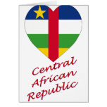 Central African Republic Flag Heart Greeting Cards