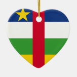 Central African Republic Flag Heart Christmas Ornaments