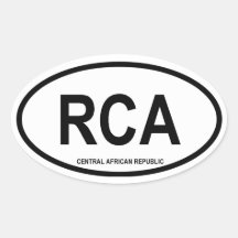 Central African Republic "RCA" Oval Stickers