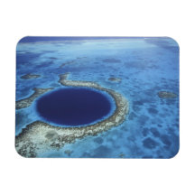 CENTRAL AMERICA, Belize, Large coral reefs off Rectangle Magnet