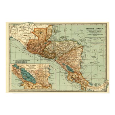 Central AmericaPanoramic MapCentral America 2 Poster by LanternPress