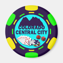 CENTRAL CITY COLORADO POKER CHIP MAGNET