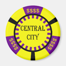 CENTRAL CITY POKER CHIP REFRIGERATOR MAGNET
