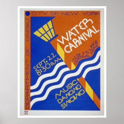 Central Park Carnival 1936 WPA Poster by lc_wpa