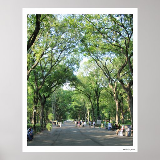 Central Park : La promenade du poète pendant l'été Affiche