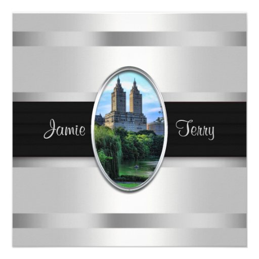 Central Park Lake, San Remo NYC Wedding Invitation
