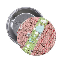 Central Park New York City Vintage Map Buttons