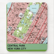 Central Park New York City Vintage Map Mouse Pads