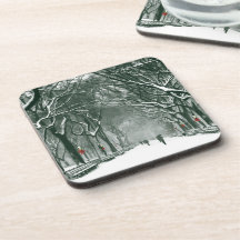 Central Park Snowy Path Beverage Coaster
