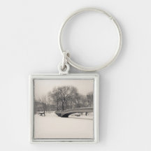 Central Park Winter - Bow Bridge Snow Key Chains