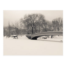 Central Park Winter - Bow Bridge Snow Post Cards