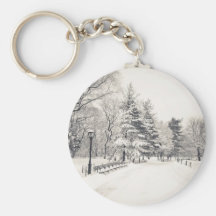 Central Park Winter Path - New York City Key Chains