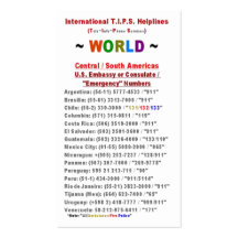 Central / South Americas T.I.P.S. Helplines Business Card Templates